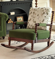 Fauteuil à bascule de style français pour la maison, style rétro américain, fauteuil inclinable de repos, en PU, simple