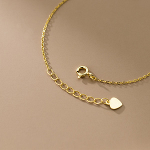 <span class=keywords><strong>Bracciali</strong></span> minimalisti in argento 925 con cuore d'amore placcato oro per donna, ragazze, coppie, amante, <span class=keywords><strong>san</strong></span> <span class=keywords><strong>valentino</strong></span> - Product Image 4