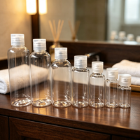 Bouteilles en plastique transparentes à bouchon rabattable, contenants cosmétiques portables de voyage, flacons de rangement rechargeables pour produits de soin de la peau