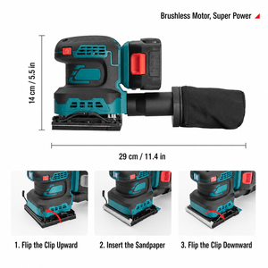 DIY 20V 270W Industrial Grade <b>Cordless</b> Finishing with Variable Speed 125mm Pad for Wood-Portable & Easy Operation - Product Image 3