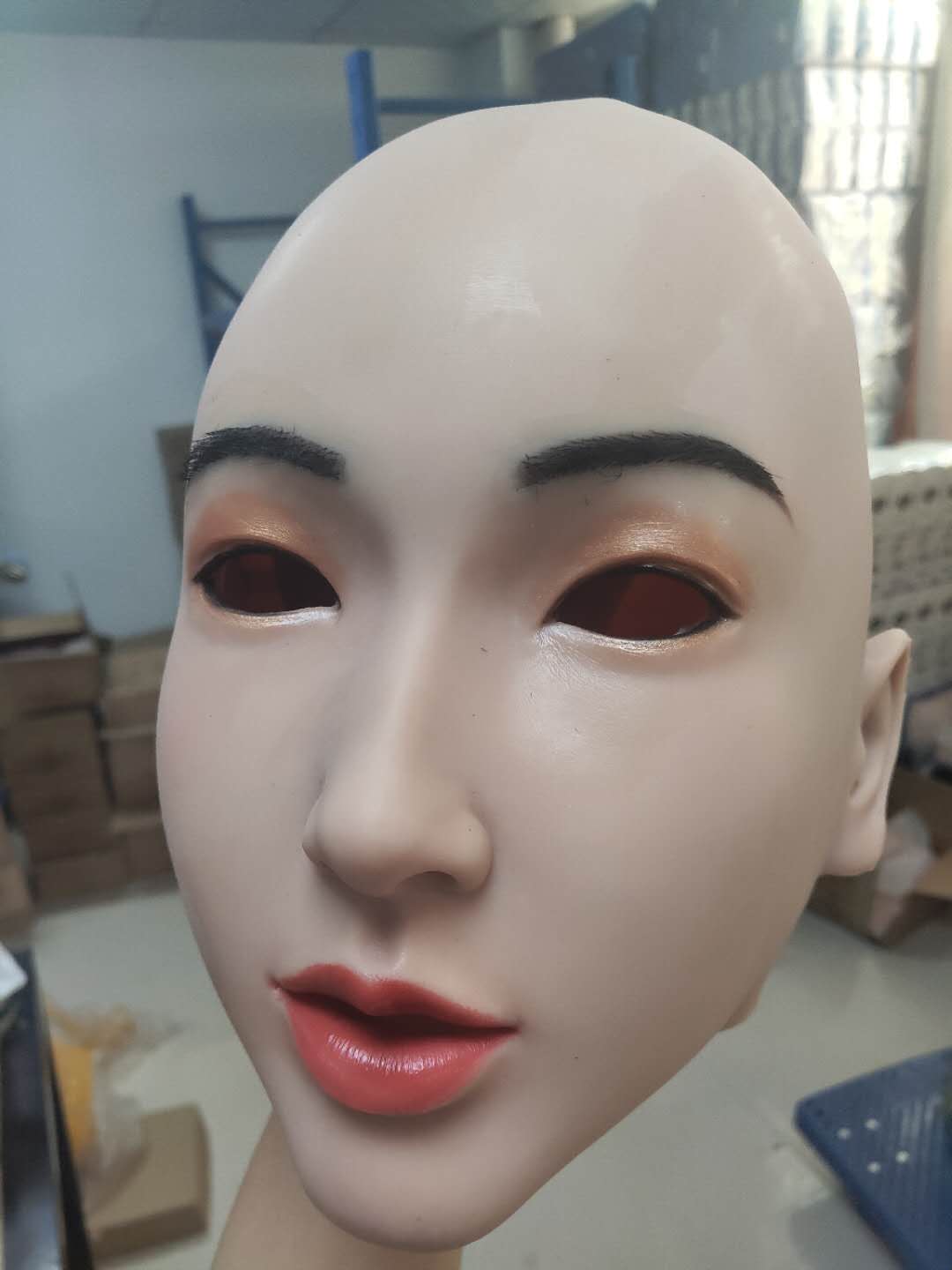 urchoice现实女性伪装头部面具硅胶面具男性到女性的交叉换药cosplay