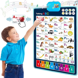 Poster Audio Educativo per Bambini 5-7 Anni, <span class=keywords><strong>Alfabeto</strong></span> ABC, <span class=keywords><strong>Numeri</strong></span>, Ortografia, Poster Cognitivo, Giocattoli Didattici - Product Image 1