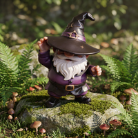 Statue de jardin artisanale écologique personnalisée, collection fantaisie, cape étoilée de fée/gnome de luxe, OEM/ODM