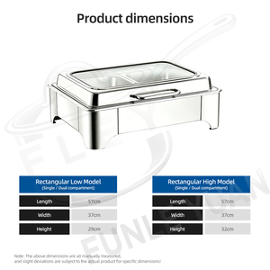 Recipiente Eléctrico Rectangular Simple <span class=keywords><strong>de</strong></span> Acero Inoxidable FLEY, Calentador <span class=keywords><strong>de</strong></span> Alimentos para Buffet con Tapa <span class=keywords><strong>de</strong></span> Vidrio Visible para Restaurante - Product Image 4