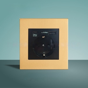 Modern Luxury Universal Toggle Light Brass Stainless Steel Frame <strong>Gold</strong> European Double Pole Multi-Function Outlet <strong>Socket</strong> for Home - Product Image 5