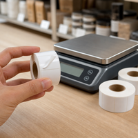 Petit rouleau d'étiquettes thermiques 30x20mm autocollantes vierges pour mini-imprimante à codes-barres, étiquettes de prix de supermarché, autocollants pour références de produits (SKU)