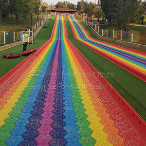 Venta caliente Unpowered Amusement Rides parque infantil al Aire Libre juegos de atracción barata tobogán de arco iris seco para la venta - Product Image 5
