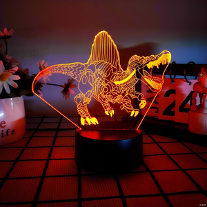 Changing 3D Acrylic Panel Children's Bedroom Table Lamps 3D <b>LED</b> Dinosaur Night <b>Light</b> 7 Color - Product Image 6