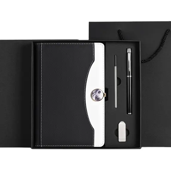 Set di regali aziendali di lusso promozionali A5 Notebook con chiavetta Usb set di penna per ufficio Festival executive Set regalo aziendale