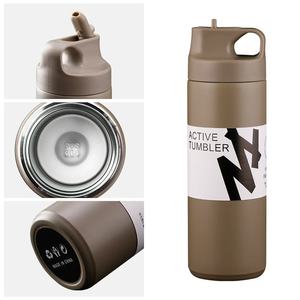 Bouteille isotherme classique QX en acier inoxydable avec couvercle et paille, isolation thermique 12-24 heures pour le camping - Product Image 2