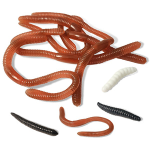 ของเล่นหนอนยาง PVC นุ่มยืดหยุ่น ขายดี รูปแบบหนอนดินเหมือนจริง สำหรับเด็ก ของเล่นแกล้งขำๆ สำหรับเด็กชายและเด็กหญิง - Product Image 1