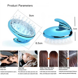 Brosse de massage du cuir chevelu en silicone personnalisée brosse à shampoing pour le nettoyage en profondeur de la tête peigne de massage au point d'acupuncture - Product Image 2
