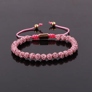 New Fashion Design Custom Logo Strass Polymer Clay Ball Perlen Makramee Armband für Frauen JBS12867 - Product Image 4