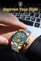 Montre-bracelet à quartz pour homme 984, cadran 41 mm, bracelet en acier inoxydable, verre Hardlex, squelette évidé, étanche 3 ATM