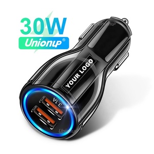 Unionup QC3.0 6A Teléfono móvil <span class=keywords><strong>Cargador</strong></span> rápido Coche para <span class=keywords><strong>iPhone</strong></span> Samsung Tablet 30W Dual Double 2 USB <span class=keywords><strong>Cargador</strong></span> de coche - Product Image 1
