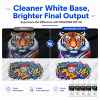 Encre Pigmentée DTF 1000g Haute Qualité CMYK+BLANC à Base d'Eau pour Impression Numérique Transfert sur T-Shirt Couleurs Vives