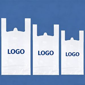 Bolsa de Compras Personalizada con Logotipo, Biodegradable, Ecológica, Transparente, Blanca, para Supermercado, Tienda, de PE, LDPE, HDPE, Grado Alimenticio, Resistente - Product Image 1
