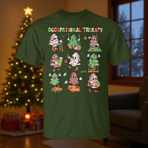Camiseta navideña de terapia ocupacional para terapeutas, regalo navideño, diseño navideño - Product Image 3