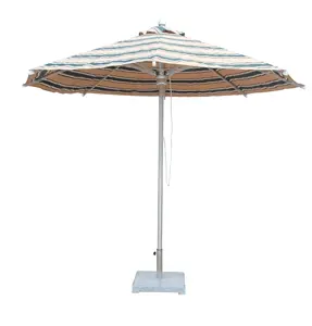 10 Feet Nhôm Sun Umbrella Ngoài Trời Với Thiết Kế Lớp Phủ, Ròng Rọc Mở Hệ Thống