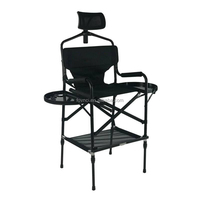 Chaise de directeur pliante en aluminium à hauteur réglable légère pour salon de beauté, bar, événements en plein air