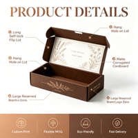 Boîte en carton ondulé mat personnalisée, emballage cadeau, boîte pliante pour coffret cadeau de produits aromatiques