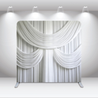 Direct usine 8x8FT Cadre en aluminium pour toile de fond portable en tissu tendu type taie d'oreiller, coloris Crème, Mauve, Tan, pour mariages, fêtes et photographie