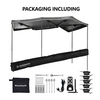 Tenda Awning Mobil Lipat untuk Camping Outdoor Grosir, Bahan Polyester 320g, Ukuran 200x200cm, Empat Musim, Awning Samping Mobil 270 Derajat