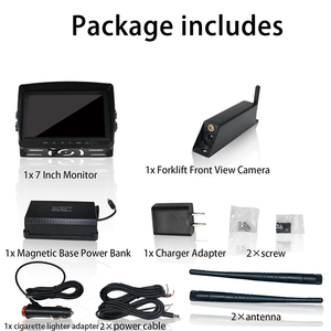 Sistema de Cámara de Respaldo Inalámbrica AHD HD IPS de 7 Pulgadas para Montacargas, Kit de Visión Trasera Digital Impermeable IP68 con Láser - Product Image 6
