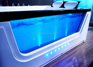 Baignoire moderne autoportante en acrylique avec fonction de trempage chauffée, jets de cascade, égouttoir-Design <span class=keywords><strong>d</strong></span>'angle intérieur pour 2 adultes, usage hôtelier - Product Image 5