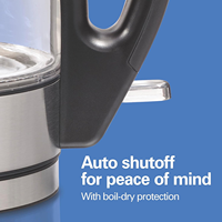 Nouvelle bouilloire électrique avec un bouton couvercle ouvert filtre affichage transparent du niveau d'eau sans fil Protection automatique et sèche contre les brûlures