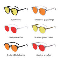 Montures de lunettes de soleil punk tendance UV400, verres PC transparents marron, unisexe, classiques, rétro, logo personnalisé, vente en gros