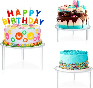 Supports à gâteaux ronds en acrylique Support à cupcakes réutilisable pour dessert gâteau pizza pour noël mariage anniversaire bébé douche thé fête