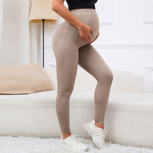 Nuevos Leggings de Maternidad Emotion Moms de Cintura Alta, Ajustados, Ecológicos, Transpirables, de Poliéster/Nailon, Moldeadores de Cuerpo de Longitud Completa - Product Image 3