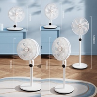 Ventilateur électrique sur pied 16 pouces avec télécommande, ventilateur oscillant électrique sur pied