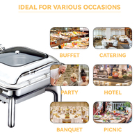 Équipement de restauration pour restaurant Charnière hydraulique 6L Chauffe-plats pour buffet Montrez la fenêtre Chauffe-plats pour la cuisine de l'hôtel