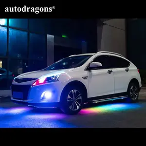 Autodragons Knipperende Modus Verstelbare Helderheid Chasing Dream Kleur Led Underglow Verlichting Voor Auto 'S (120Cm X 4 Stuks)
