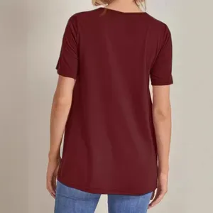 Haut de Maternité Uni pour Femme Enceinte, Blouse d'Allaitement à Manches Courtes, T-Shirt d'Été Uni pour <span class=keywords><strong>Grossesse</strong></span> - Product Image 5