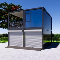 Appartement préfabriqué moderne en conteneur de Chine avec garage, maison de luxe en conteneur avec salle de bain