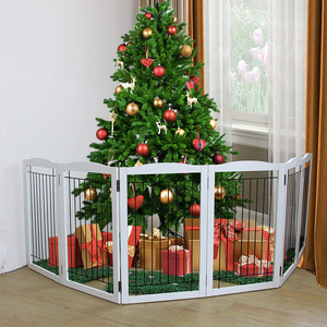 Barrière pliable haute <span class=keywords><strong>pour</strong></span> animaux avec fermeture à bouton <span class=keywords><strong>pour</strong></span> usage intérieur, sans perçage, barrière <span class=keywords><strong>pour</strong></span> chiots avec porte - Product Image 2