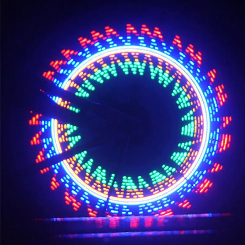 Su geçirmez 32 LED yanıp sönen renkli bisiklet bisiklet tekerlek konuştu sinyal ışığı bisiklet