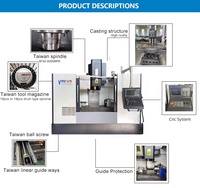 Centro de Mecanizado Vertical de Alta Precisión VMC1270, Fresadora CNC de Servicio Pesado, Husillo BT40, 24 Herramientas de Procesamiento