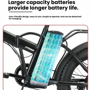 Vélo de montagne électrique tout-terrain pour adultes, cadre en acier à haute teneur en carbone, 350W, 7 vitesses, pneus larges 20*4'', frein à disque rapide 30KM/H, E-MTB - Product Image 4