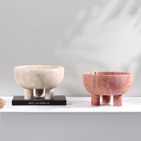 SAIDKOCC Moderne Luxe Marmeren Hoogplateau Fruitplateau Geavanceerde Esthetische Minimalistische Woonkamerdecoratie Travertijn