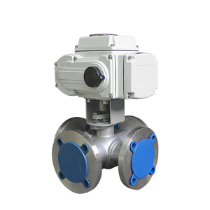 Actuador Personalizable de 4-20 mA, Válvula de Bola de Acero Inoxidable con Brida, Diseño de Cuatro Vías para Tuberías de Agua, Soporte OEM - Product Image 2