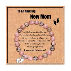 Muttertag Geburtstags geschenk Set Mama Armbänder Herz Anhänger Yoga ätherisches Öl Diffusor Naturstein Perlen für Armband Ball - Product Image 6