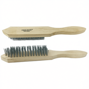 Brosse métallique en bois Toolmak avec poils en acier pour le nettoyage des métaux - Product Image 3