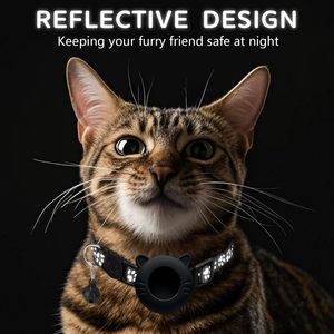 Reflective Cat <b>Collar</b> With Breakaway Safety Feature Lightweight Nylon For Small Cats Includes Bell - Product Image 4