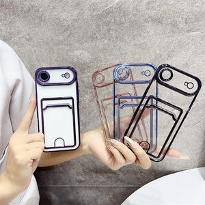 เคสกระเป๋าใส่บัตรแบบนิ่มแฟชั่นสำหรับ iPhone 16 15 14 PLUS 13 12 17 PRO MAX เคสกันกระแทกโปร่งใสสำหรับ iPhone - Product Image 2