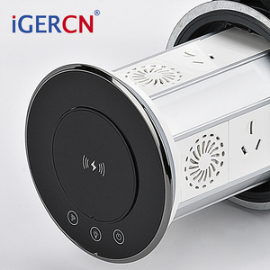 Akıllı Ev WiFi Uzaktan Kumandalı Pop-Up Masaüstü Priz 6 AC Çıkışlı 16A Endüstriyel Kullanım NFC SDK IP65 Alüminyum Alaşımlı Gümüş CE - Product Image 5