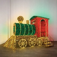 Decoración Navideña Comercial LED para Exteriores, Tren 2D, Decoración Festiva para Parques Temáticos, Centros Comerciales, Proyecto de Espectáculo de Luces a Gran Escala